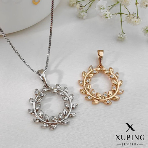 گردنبند مینیمال جواهری دخترانه طرح گل برگ برندمعتبر ژوپینگ آبکاری قوی