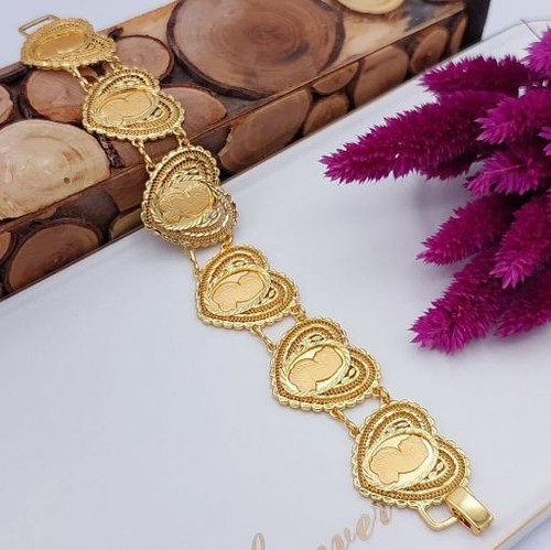 دستبند سکه ای جدید طرح طلارنگثابت آبکاری طلا۱۸عیار وارداتی
