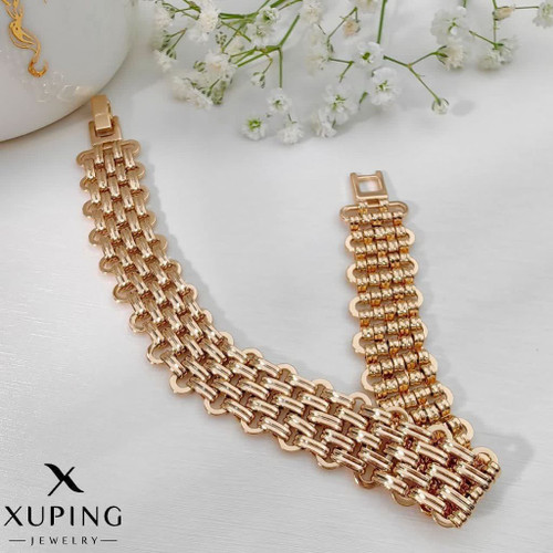 دستبند پهن رولکس زنانه طلایی ژوپینگ.کاملاطرح طلارنگثابت آبکاری طلا۱۸عیار