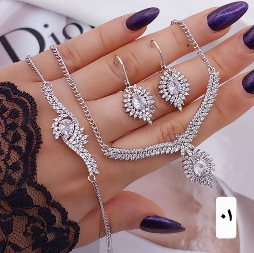 سرویس جواهری مجلسی سیلور.جدیدمشابه طلارنگثابت تضمینی باکارت گارانتی