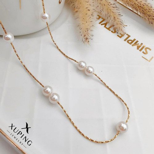 گردنبند مرواریدی جدیدطرح طلا ژوپینگ رنگثابت آبکاری طلا۱۸عیار