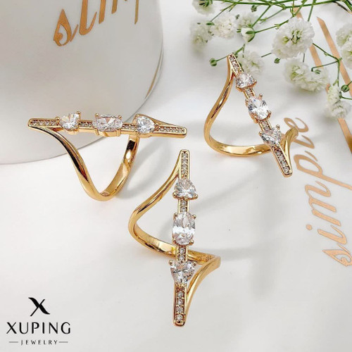 انگشتر جواهری لوکس زنانه طرح طلا برندژوپینگ رنگ ثابت آبکاری طلا۱۸