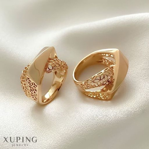 انگشترلوکس طلایی زنانه کاملاطرح طلا ژوپینگ رنگثابت آبکاری طلا ۱۸عیار