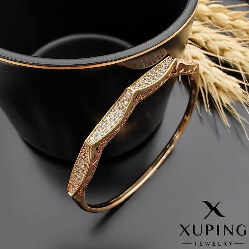 دستبند جواهری مجلسی زنانه کاملا طرح طلا ژوپینگ رنگ ثابت آبکاری طلا۱۸