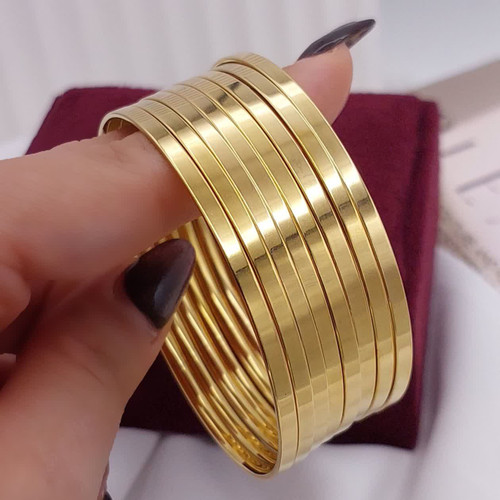 النگوآینه ای جدیدطرح طلا رنگثابت وضدحساسیت پک ۶عددی