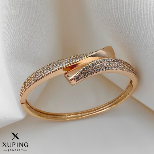 دستبندجواهری لوکس زنانه ژوپینگ کاملاطرح طلا رنگثابت آبکاری طلا۱۸عیار