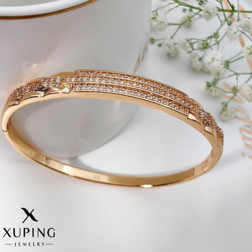 دستبند جواهری لوکس زنانه جدیدطرح طلا ژوپینگ رنگثابت آبکاری طلا۱۸عیار