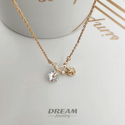 گردنبندمینیمال دوچرخه طرح خاص مشابه طلارنگثابت آبکاری طلا۱۸عیار برندمعتبر دریم