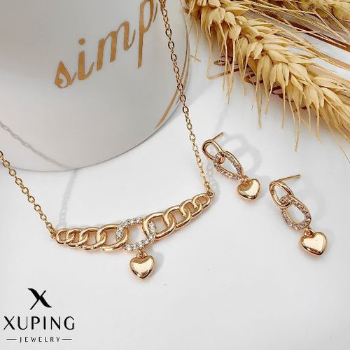 نیمست جواهری مینیمال قلبی دخترانه کپی طلاژوپینگ رنگثابت بدون حساسیت آبکاری طلا