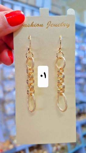 گوشواره طلاروس آویزجدیدطرح طلا رنگثابت دائمی هم وزن طلا